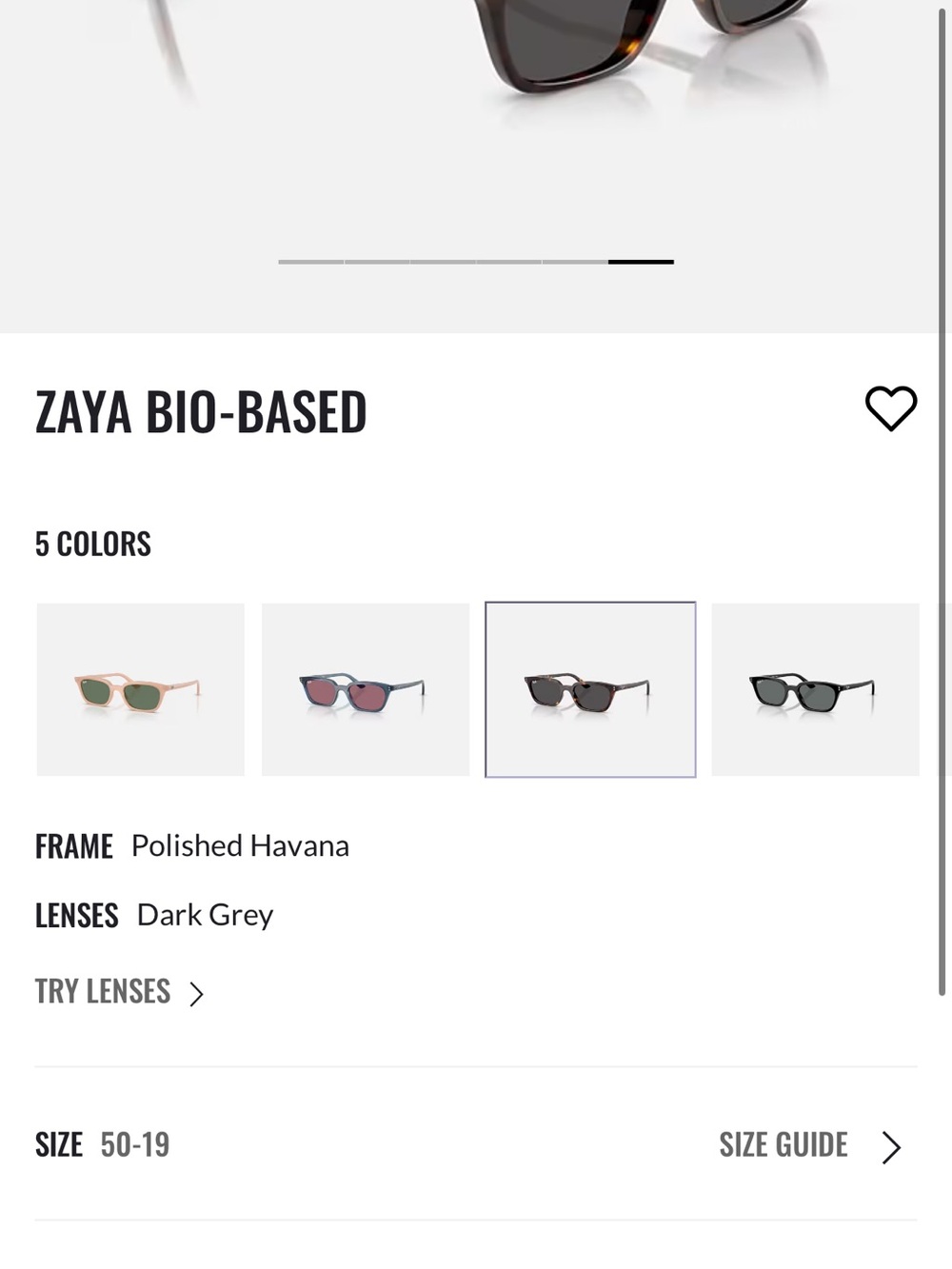 Ray-Ban Zaya Bio-Based Sunglasses - Frame: Polished Havana, Lenses: Dark Grey - Picture 7 of 9
